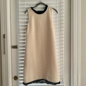 Classy J CREW zIvory & Black Cocktail A-Line Dress Size 8
